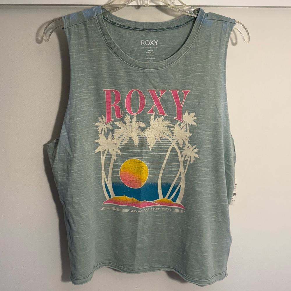 Roxy Seafoam Tank with Tropical Sunset Graphic